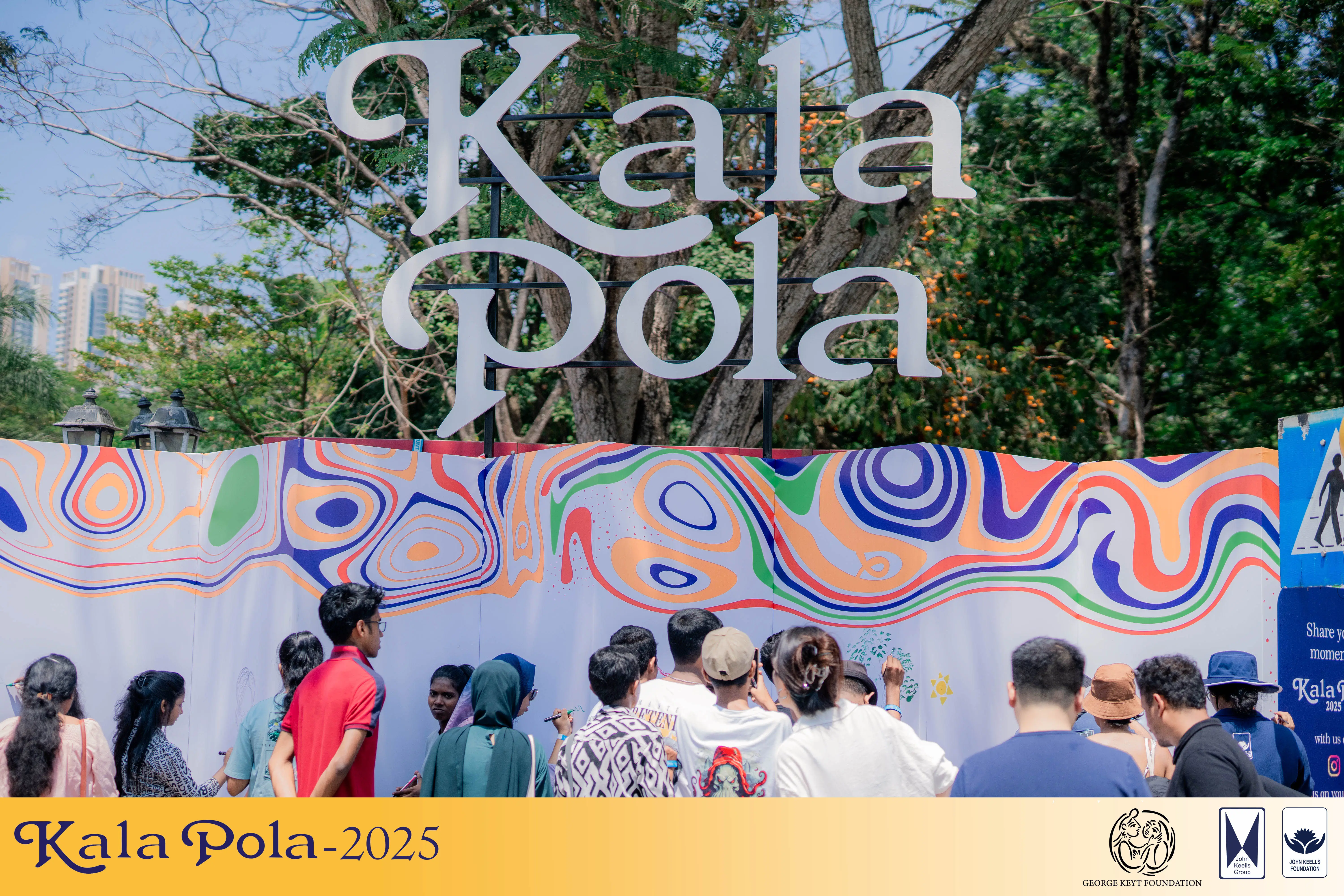 Appearing calm and content in a tranquil outdoor scene.