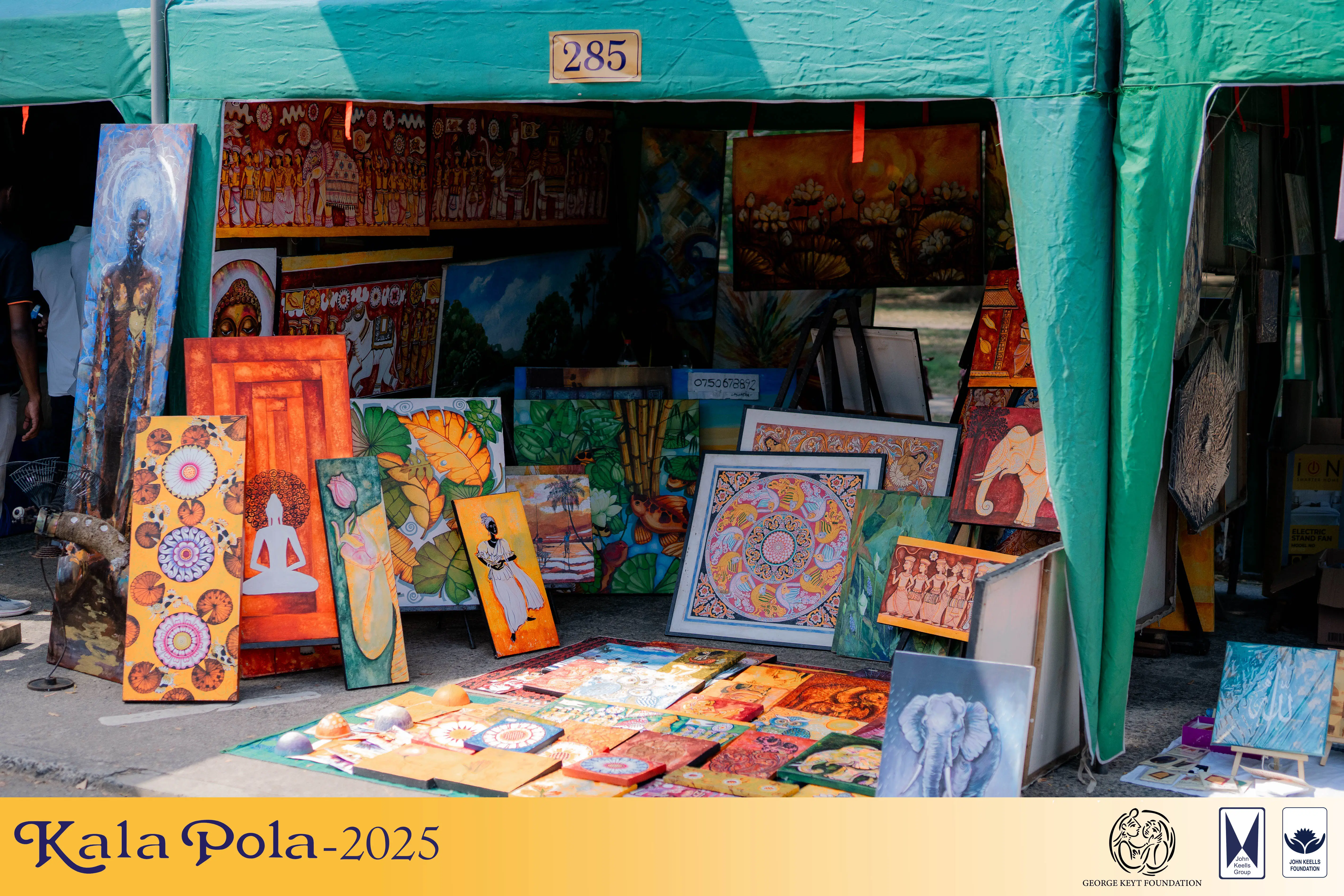 A woman engaged in painting a horse, with vibrant colors and brushes scattered around her in a creative workspace.