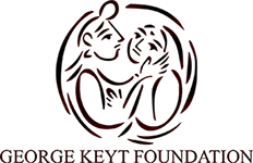 Two people in a bold logo with black color.